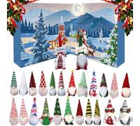 Christmas Gnome Countdown Calendar 2025, Gonks Advent Calendar with 24 Gnome Ornaments, 24 Days Countdown to Christmas Ornament Dwarf Doll Collectible Toy Figures Gift for Kids (E)