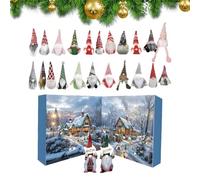 Christmas Gnome Countdown Calendar - Christmas Gnome Calendar | 24 Days Christmass Countdown With Plush Gnomes | Gnomes Dolls Calendars | Dwarf Doll Ornaments Seasonal Accent For Adults