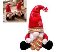 Christmas Gnome Decoration, Nordic Red Gnome Santa Figurine, Tomte Swedish Elf Ornament with Tree/Snowflake for Kitchen Tiered Tray, Home Decor