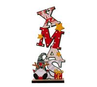 Christmas gnome decorations, wooden alphabet ornaments, handmade tomte signs, table centrepieces in Scandinavian style, festive holiday homes, tree hanging