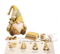 Christmas Gnome DIY Patchwork Sewing Kit Pre Cut Fabric Dwarf Quilting Craft Set Beginner Handmade Xmas Home Decor Kit for Adult Hobby Weekend Craft Project Holiday Decorations (Daisy)
