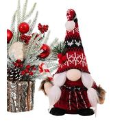 Christmas Gnome Faceless Doll - Whimsical Winter Decor, Knitted Plush Ornament | nordicHoliday Tabletop Display, Soft Yarn Santa Dwarf Figure, Festive Gift Accent for Mantel Bedroom Living Room Offic