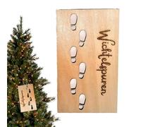 Christmas Gnome Footprint Stencil - Floor Tracing Template, Wooden Holiday Stencils Set | Reusable Pattern Design Template Craft, Winter Decoration Cutouts with Gnome Shape for Seasonal