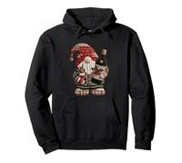 Christmas Gnome Holding Wine Bottle Patch Pullover Hoodie