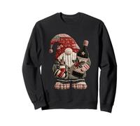 Christmas Gnome Holding Wine Bottle Patch Sweatshirt