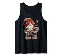 Christmas Gnome Holding Wine Bottle Patch Tank Top
