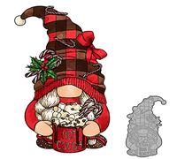 Christmas Gnome Metal Die Cuts, Gnome Hands Mug Metal Cutting Dies Cut Stencils Card Paper Craft DIY Template Metal Cutting Dies Album Embossing Paper Dies for Card Making Scrapbooking