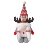 Christmas Gnome Ornament - Rudolph Window Decoration with Hat, Faceless Figurine White Beard, Festive Cheer Accent, Seasonal Charm Feature, Holiday Decor for Living Rooms or Bedrooms, 33x16x10cm