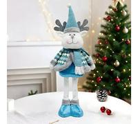Christmas Gnome Plush Doll with Stretchable Leg and Adjustable Height, Soft Fabric Build with Festive Knitted Hat and Beard for Seasonal Home Display (3)