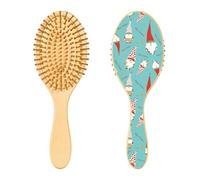 Christmas Gnome Scandinavian Nordic Santa Wooden Hair Brush Wooden Paddle Brush for Hair Wood Hair Brushes for Women Brush for Natural Hair