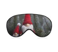 Christmas Gnome Sleep Mask Comfort Travel Eye Masks with Adjustable Elastic Strap Soft Funny Block Light Sleep Eye Cover for Side Sleeper for Nap Men Women Gift