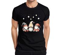 Christmas Gnome Star Ball Scandinavian Cute Gift Red Grey Men's T-Shirt, black, S