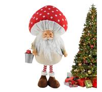 Christmas Gnome Statue - Christmas Mushroom Dwarf - Standing Mushroom Grandpa Doll Statue Sitting Grandma Doll For Kids Room