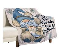 Christmas Gnome Throw Blanket - 70x100cm Soft Fleece Plush, Cozy Lightweight Fabric, Holiday Pattern Warm Winter | Vintage Fall Back to School Thrrow Bllanket for Bed, Sofa, Couch, Office, Kids