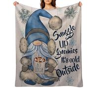 Christmas Gnome Throw Blanket - 70x100cm Soft Fleece Plush, Cozy Lightweight Fabric, Holiday Pattern Warm Winter | Vintage Fall Back to School Thrrow Bllanket for Bed, Sofa, Couch, Office, Kids
