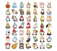 Christmas Gnome UV Cup Wraps - 3-6cm PVC | 50x Waterproof Christmas Decals for Ornaments, Dwarf Planets Galaxy Designs, Scrapbooking, Laptop, Water Bottle & Craft Decoration