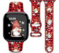 Christmas Gnome Watch Band Compatible with Apple Watch Band Women Holiday 42mm 44mm 45mm 46mm 49mm iPhone iWatch Replacement Band for Series 10 9 Ultra 8 7 6 5 4 3 2 1 SE