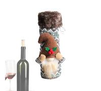Christmas Gnome Wine Bottle Covers, Christmas Wine Sleeves, Cute Gnome Champagne Bottle Cover, Cute Wine Bottle Covers, Swedish Tomte Gnomes, Wine Bottle Decorations for Dining Table, Green, see