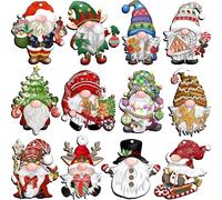 Christmas Gnome Wooden Hanging Ornaments, 24Pcs Tree Decorations, Santa Doll Elf Party Supplies
