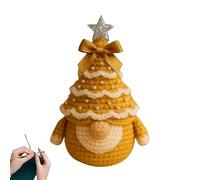 Christmas Gnomes Crochet Kit for Beginner in Compilation, DIY Crochet Christmas Tree Gnome Kit,Santa Claus Gnomes Doll How with Yarn,Hook,Pearls,Ribbon and Detailed Pattern