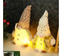 Christmas Gnomes Decorations Set, Christmas Gnomes Swedish Light Up, Christmas Tree Hanging Gnomes Ornaments, Nordic Xmas Gonk Figures Plush Toy With Sequins Glowing Led For Home Indoor Kids Gifts (A)
