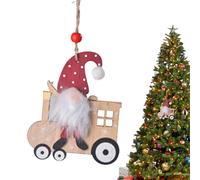 Christmas Gnomes Decorations - Wooden Christmas Ornament - Cute Pendants Fade-Resistant for Car Rearview Living Room Entrance Window Wall Bedroom Kids Room Garden Gate