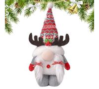Christmas Gnomes Ornaments, 13" Home Christmas Figurines with Antlers, Cute Santas Without Face for Festival Living Room Office Bedroom Table Desktop Window Mantels Tree Party Decorations