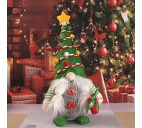 Christmas Gnomes Plush Decorations,Holiday Elf Handmade Santa Plush Gnom，Home Tabletop Ornaments Thanks Giving Day Gifts Swedish Decor Gnomes (Green)