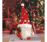 Christmas Gnomes Plush Decorations,Holiday Elf Handmade Santa Plush Gnom，Home Tabletop Ornaments Thanks Giving Day Gifts Swedish Decor Gnomes (Red)