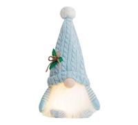 Christmas Gnomes Plush with LED Lighting, Handmade Swedish Santa Scandinavian Figurine Nordic Plush Elf Doll Gnome Ornaments Handmade Santa Gnom with Knit Hat Christmas Decorations