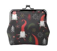 Christmas Gnomes Print Coin Purse Wallet Buckle Kiss Lock Change Purse Change Holder Wallet Coin Purse