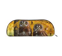 Christmas Gnomes Print Cosmetic Bag for Women Makeup Bag Travel Toiletry Pencil Bag, Cute Brown Cartoon Owls, Taglia Unica