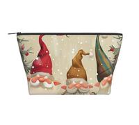 Christmas Gnomes Prints Trapezoid Makeup Bag Travel Cosmetic Organizer with Foam Padding for Gym, Office, and Weekend Trips