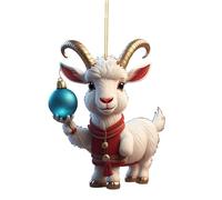 Christmas Goat Decoration - Acrylic Christmas Tree Decoration | Family Christmas Tree Decoration for Goat Lovers, Front Door Holdes