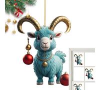 Christmas Goat Decoration - Acrylic Christmas Tree Pendant Ornament, Family Cartoon Goat Flat Christmas Tree Ornaments for Holdes