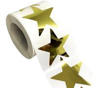 Christmas Gold Foil Star Stickers, 2 Inch Glitter Metallic Foil Star Labels Self Adhesive Stickers - Shiny Foil Teacher Supplies - Scrapbooking Party Favors (500 Pcs)
