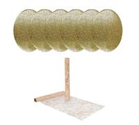 Christmas Gold Glitter Placemats Set of 6 with Star Table Runner - Festive Oval Table Mats 42x30cm & 200cm Runner - Sparkly Holiday Table Décor for Dining, Parties & Celebrations