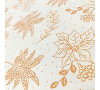 Christmas Gold Metallic Leaves Mistletoe Holly Fabric Xmas Material - Half Metres & Metre Lengths (Cream Metallic Gold Leaves, Half Metre)