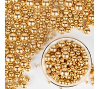 Christmas Gold Pearl Sprinkles,130g/4.58oz,Candy Pearls for Cake Decorations,Edible Sugar Sprinkle Mix Size,Baking,Cupcake Toppers,Cookie Donuts Ice Cream Decorating,Birthday Party Valentines Supplies