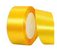 Christmas Gold Satin Ribbon 40mm,22m Golden Hair Ribbon Cake Bows for Gift Wrapping,Fabric Polyester Satin Ribbon for Gift Wrapping Bows Hair Cake Decoration Balloons