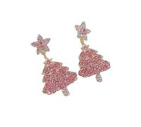 Christmas golden five-pointed star fringed earrings