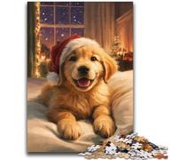 Christmas Golden Retriever Adult Jigsaw Puzzles 2000 Pieces,Challenging To Complete But Fun And Humorous Unique Home Decor And Gifts (70X100cm)