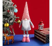 Christmas Gonk Decorations Large Christmas Gnome with Extendable Legs, Winter Elf Christmas Tiered Tray Fireplace Table Decoration Christmas Stand Up Swedish Santa Figurine Xmas Ornaments