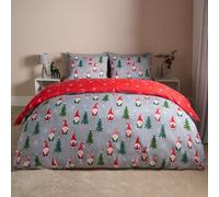 Christmas Gonk Duvet Cover Pillowcase Reversible Bedding Set Festive Tree Quilt OHS Light Grey King