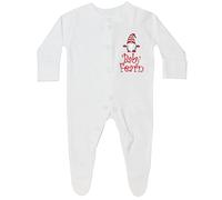 Christmas Gonk Gnome Baby Gender Neutral Sleepsuit (White) (as8, age, 0_month, 3_months, 0-3 Months)