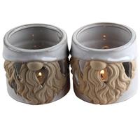 Christmas Gonk Pottery Design Tea Light Candle Holders - Set of 2