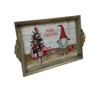 Premier Cute Christmas Gonk Tea Serving Tray Plastic Drinks Lap Snack Tray, Grey, 40 x 26 x 3cm (AC231894)