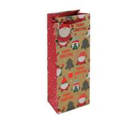 Christmas Gonks Bottle Kraft Gift Bag
