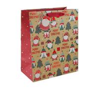 Christmas Gonks Large Kraft Gift Bag