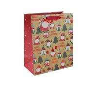 Christmas Gonks Medium Kraft Gift Bag 25cm